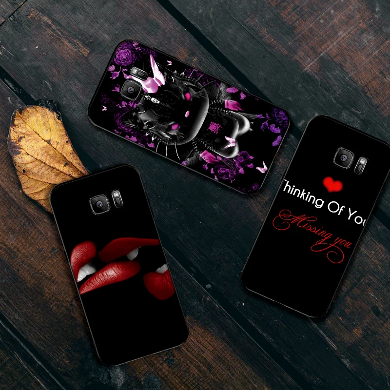 Симпатичное черно-белый мягкий силикон чехол для телефона samsung S6 S7 край S8 S9 S10 PLUS