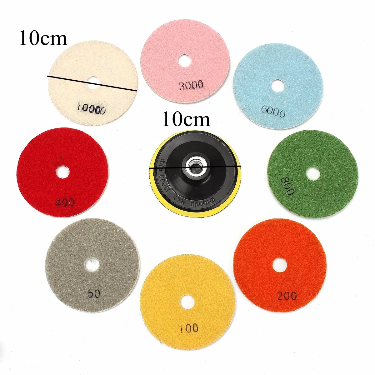 

16pcs 4 inch 100mm Diamond Polishing Pads Kit Wet/Dry for Granite Stone Concrete Marble Polishing Use Grinding Discs Set