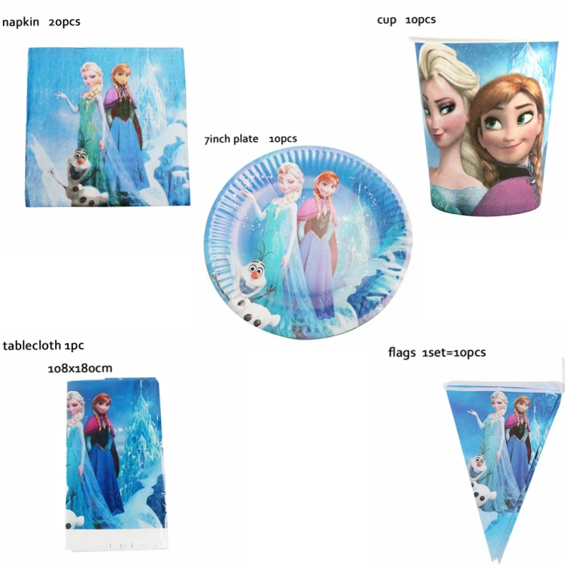 51 шт./лот Принцесса Эльза Анна на день рождения вечеринка для маленьких девочек