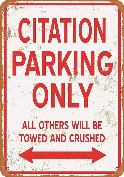 

CITATION Parking Only Tin Sign art wall decoration,vintage aluminum retro metal sign,