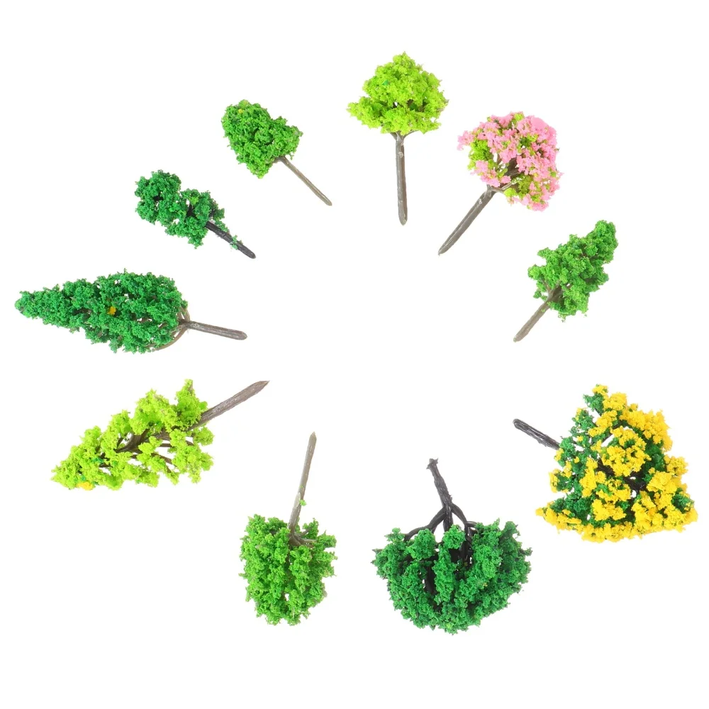 

55pcs Mixed Model Trees Miniature Trees for Woodland Scenery DIY Crafts Project