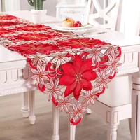 embroidered lace table runner hollow embroidered redwhite tablecloth home table runner wedding dining coffee table decoration