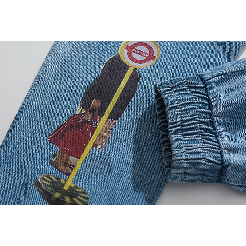

Aolamegs Colorful Funny Picture Printed Harajuku Men Jeans homme Elastic Waist Baggy Harem Pants Hip Hop Style Streetwear Autumn