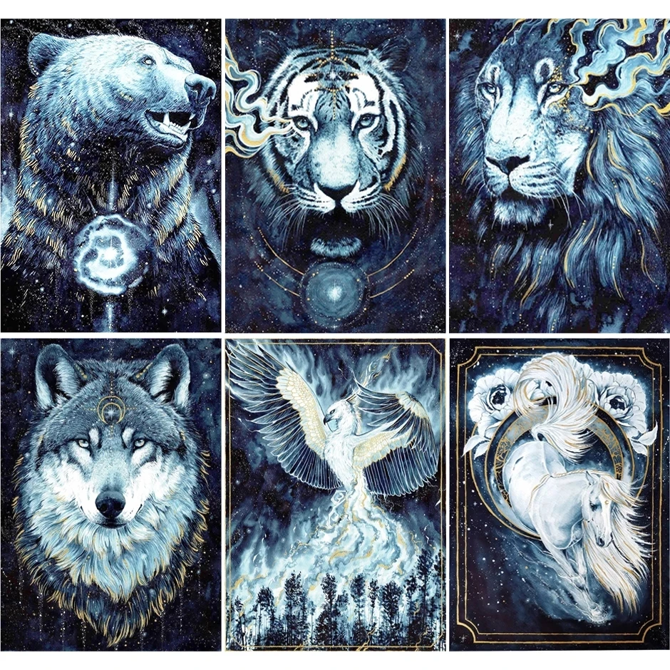 

DIY 5D Diamond Painting Fantasy Animal Embroidery Full Square/Round Rhinestone Inlaid Mosaic Cross Stitch Home Decoration