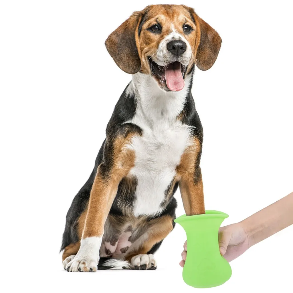 Собака приспособление для очистки лап мягкой и приятной силиконовый Портативный