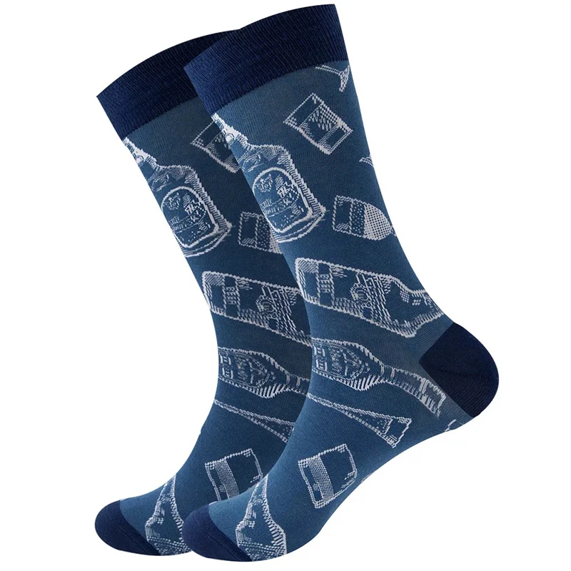 

4Pair Happy Funny Socks For Men & Women Cotton Socks Diamond Hip hopHarajuku Thick Skateboard Funny Socks EU39-46