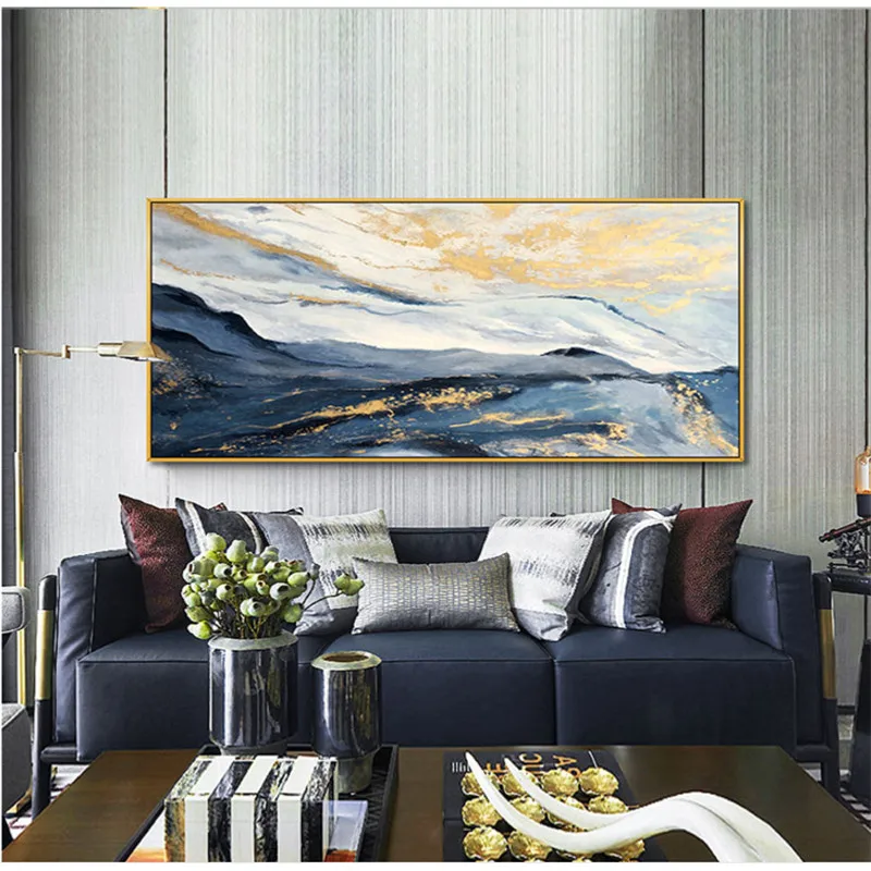 luxury gold foil decorative oilpainting hand-painted abstract oil painting modern living room decoration | Дом и сад