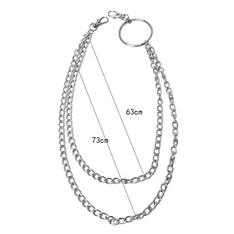 Брюки с металлической цепью штаны цепочкой кошелек ремень рок панк джинсы брелок