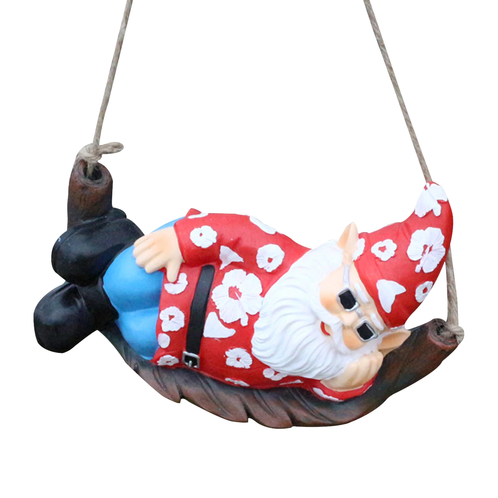 

Полимерная статуя гнома «Сон на качели» для украшения сада