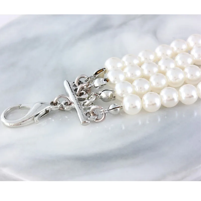 Роскошный ошейник для кошек и собак четырехрядное жемчужное ожерелье маленьких