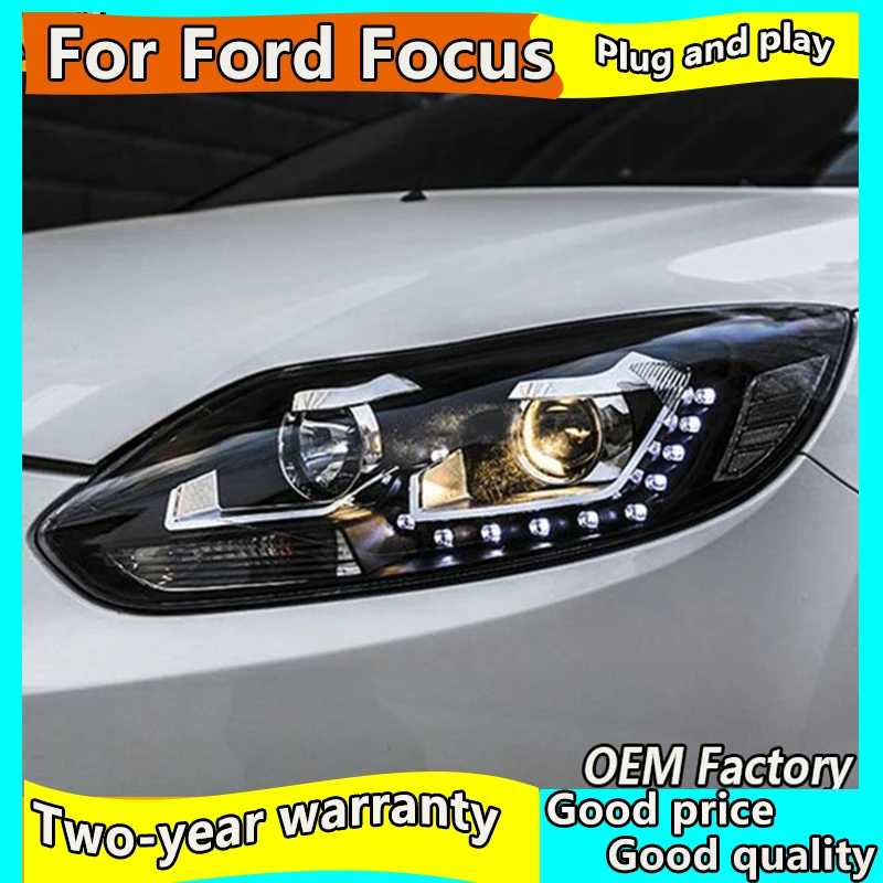 Тюнинг автомобилей светодиодный фары для Ford focus 2012 2013 2014 бифокальный H7 Ксеноновые