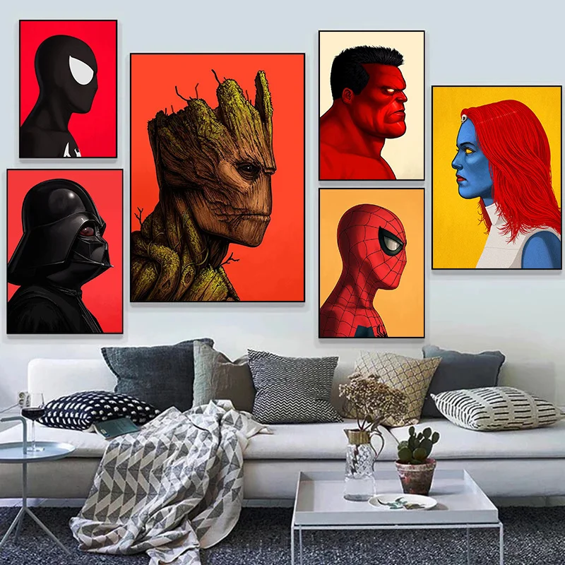 

Marvel Avengers Comics Spider-Man Venom Anime Poster Print Wall Art Prints Nordic Pictures Living Room Decoration