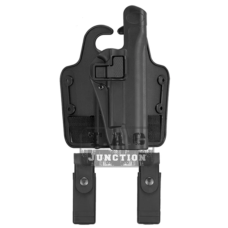 

Tactical Right Hand Leg Thigh Quick Pistol Holster Serpa Level 2 Auto Lock Duty Pistol Case w/ 2x Mag Pouch For Colt 1911 M1911