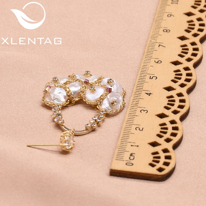 XlentAg 925 серебряные серьги булавки натуральный пресноводный барокко жемчужные в