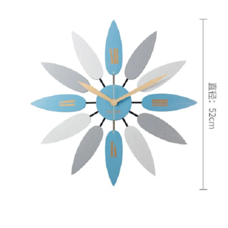 

HIGH QUALITY UNIQUE NORDIC STYLE LEAF PATTERN MUTE QUARTZ WALL CLOCK RETRO SILENT CLOCK BRIEF FOR HOME OFFICE LIVING ROOM DECOR