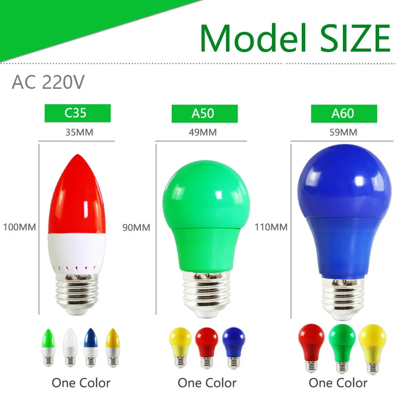Светодиодный светильник E27 E14 3 Вт 5 7 RGB A60 A50 G45 C35 цветной светодиодный в форме свечи