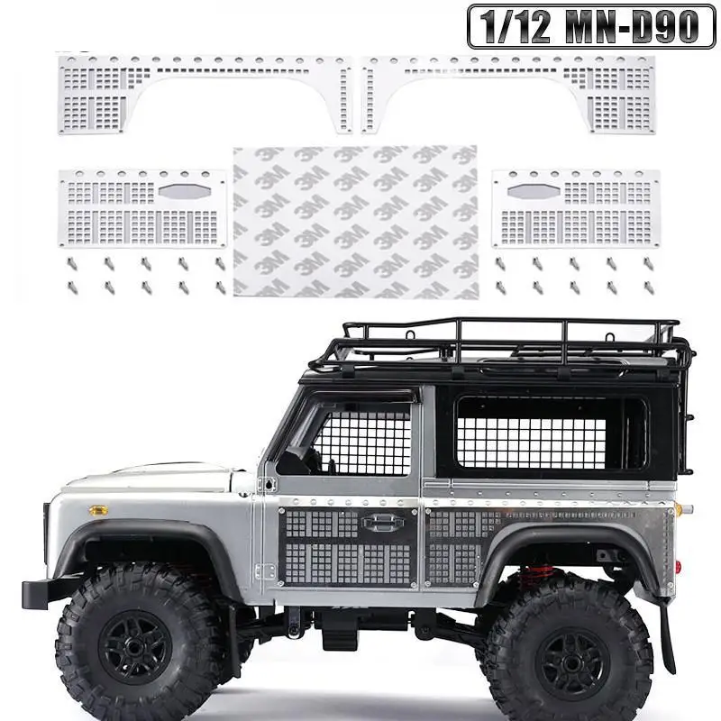 

1/12 MN-D90 modified parts car shell large enclosure body anti-skid plate stainless steel decorative sheet Toy car parts