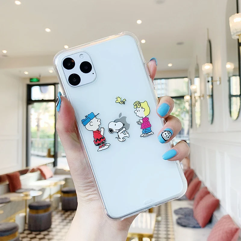 Милый чехол для телефона с рисунком собаки, птицы для iPhone X, XR, XS, Max, для iPhone 6, 6s, 7, 8 plus, 11pro, прозрачный мягкий силиконовый чехол, задняя крышка
