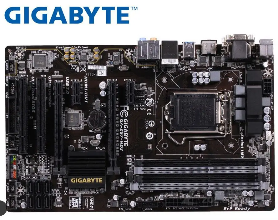 Оригинальная Материнская плата Gigabyte GA-Z97-HD3 LGA 1150 DDR3 Z97-HD3 платы для ЦП i3 i5 i7 32 Гб Z97