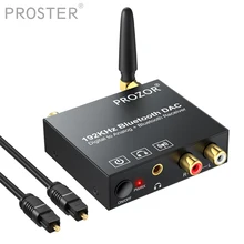 PROZOR Digital to Analog Audio Converter Bluetooth-Compatible DAC Coaxial Toslink to Analog Stereo L/R RCA 3.5mm Audio Adapter