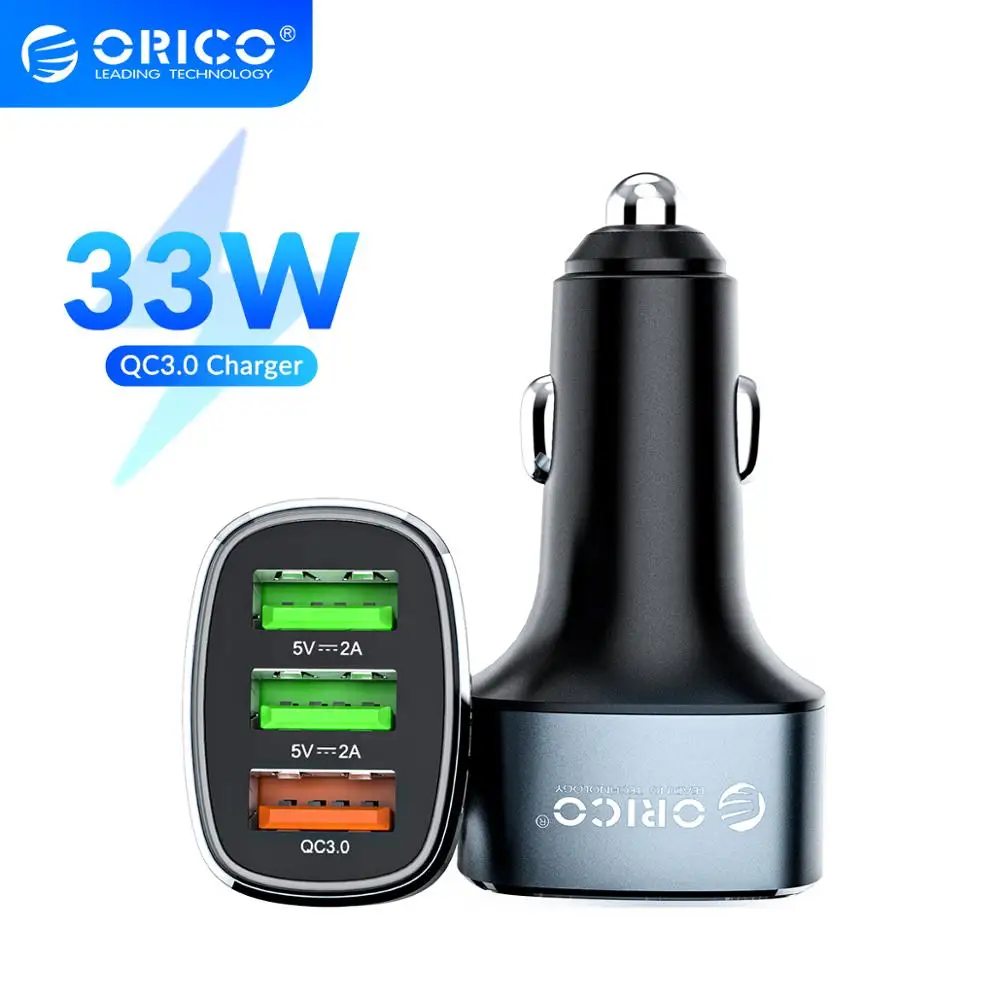 ORICO 33W 3 USB порта Быстрая зарядка QC 0 Автомобильное зарядное устройство для iPhone XR XS
