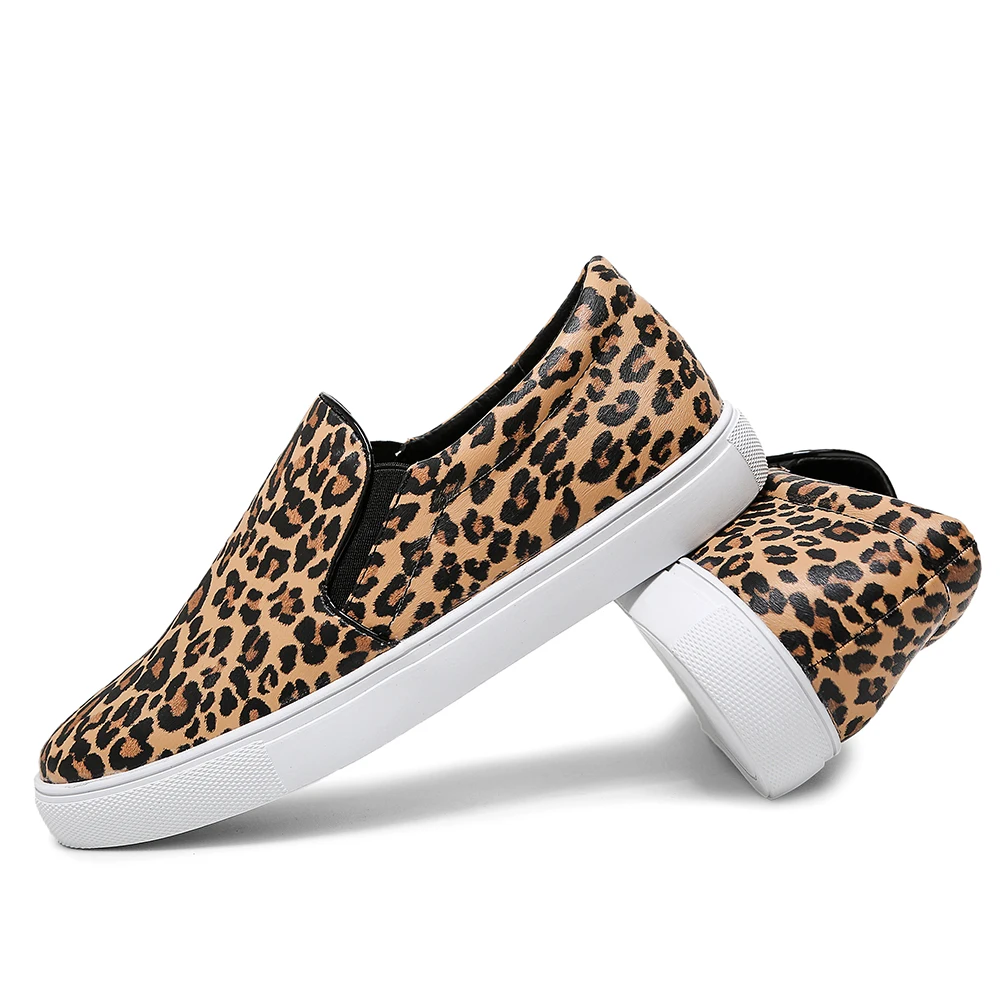 Туфли LAASIMI женские леопардовые модные лоферы без застежки Повседневные балетки