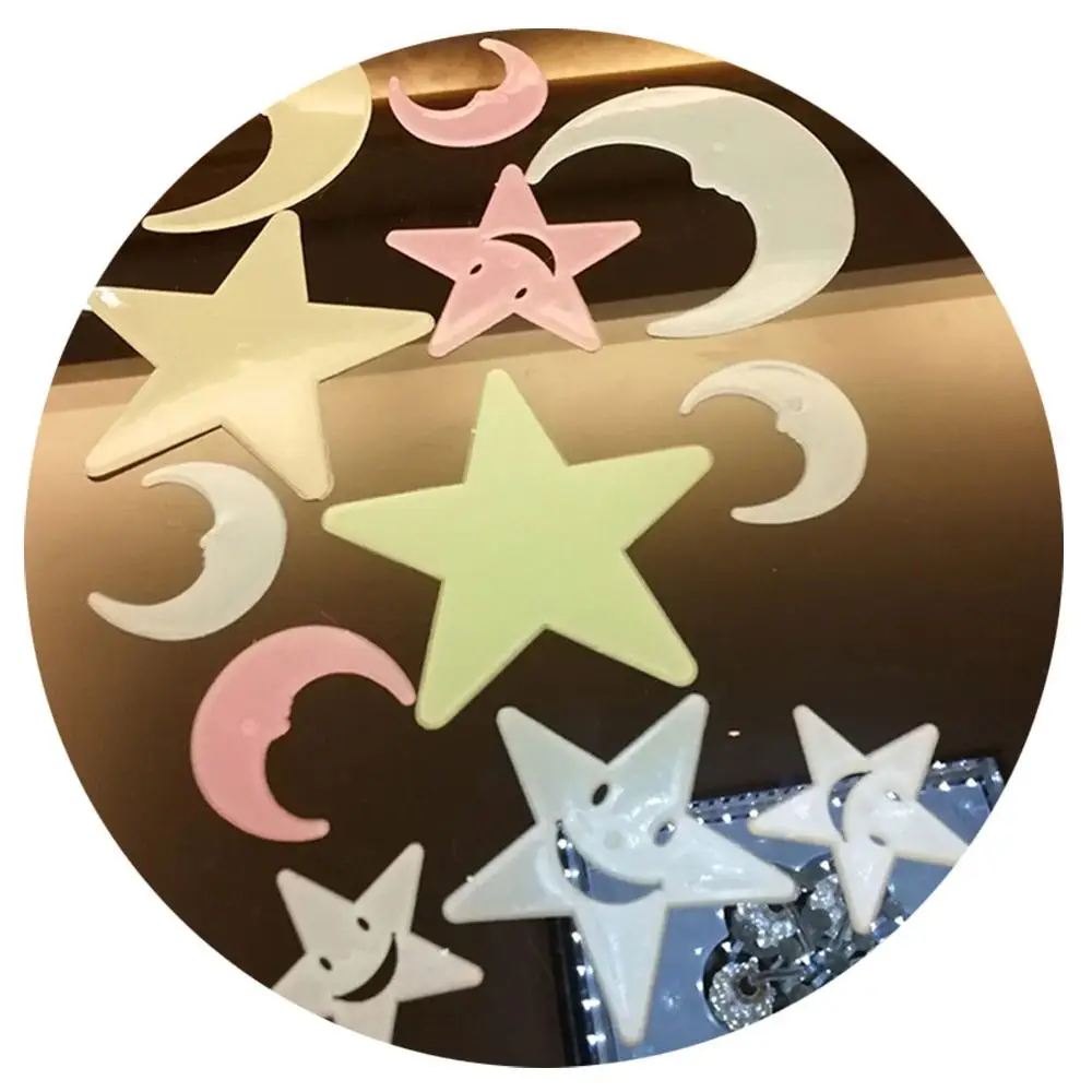 12 шт./пакет 3D светящиеся звезды и луна светится в темноте наклейка на стену для