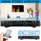 720 Вт 5 канал Bluetooth Hi-Fi стерео усилитель светодиодный цифровой Караоке Проекторы для домашнего кинотеатра усилитель аудио передатчик для дома Кино