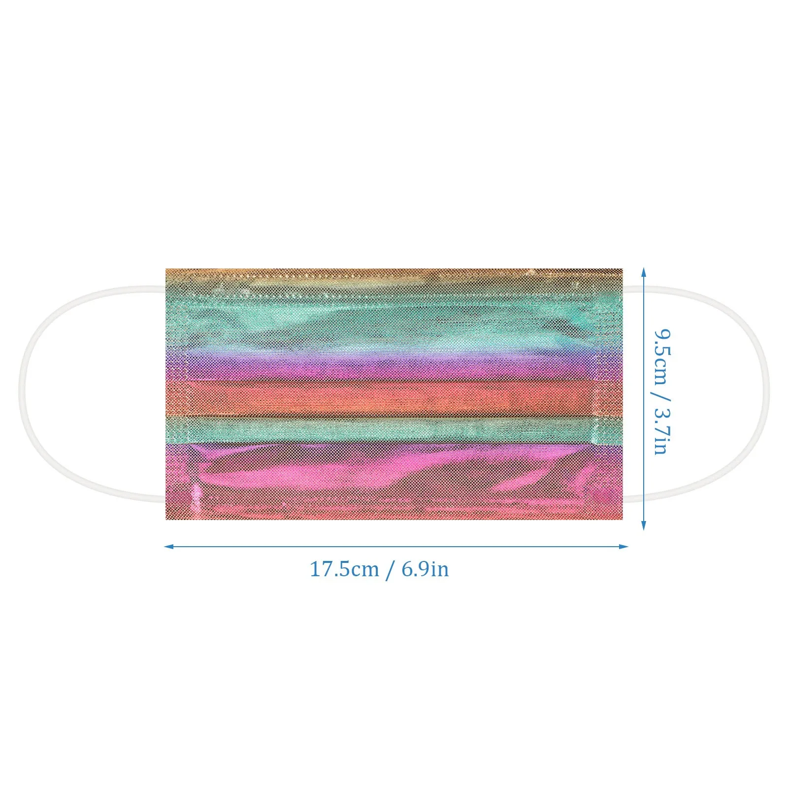 10 шт. одноразовая маска для взрослых бронзовая Светоотражающая трехслойная с