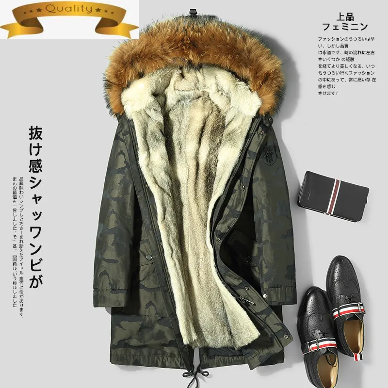 Натуральный мех пальто одежда 2021 зимняя куртка мужская парка натуральный волка
