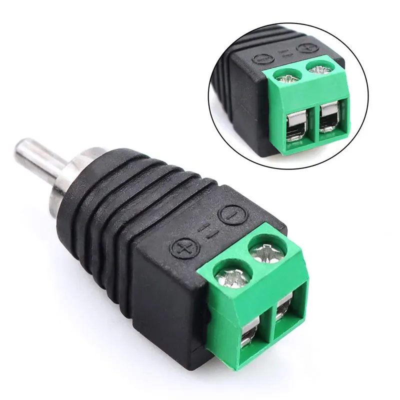 RCA штекер в AV винтовой терминал аудио-видео разъем динамик провод к адаптер |