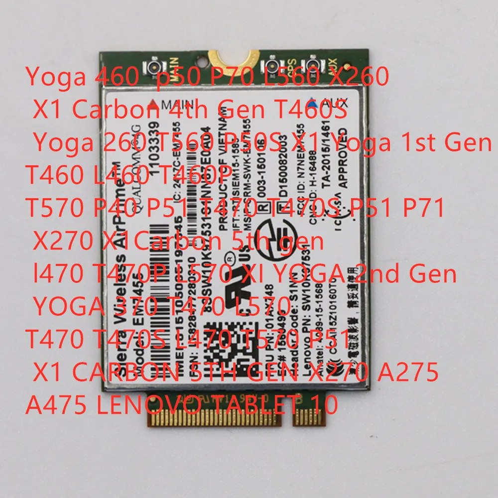 EM7455 Sierra Wireless LTE 4G WWAN Gobi6000 FRU 01AX746 01AX748 для Thinkpad X1 carbon 5th gen X270 T470 T470S T470P T570