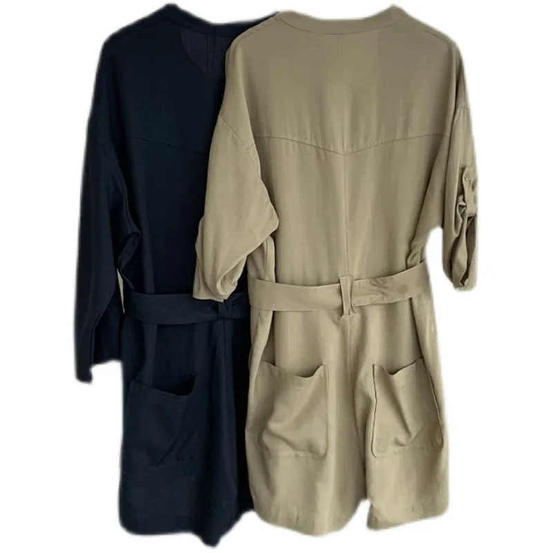 

2021 heavy industry model waist slimming temperament tooling jumpsuit khaki shorts women