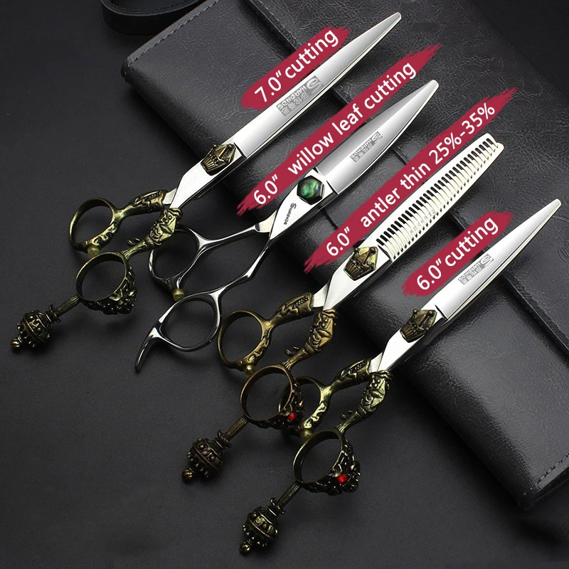 

Retro Hairdressing Scissors 6/ 7 inch Flat Cut Seamless Thinning Hair Salon Hairdresser Special Haircut Scissors Collection