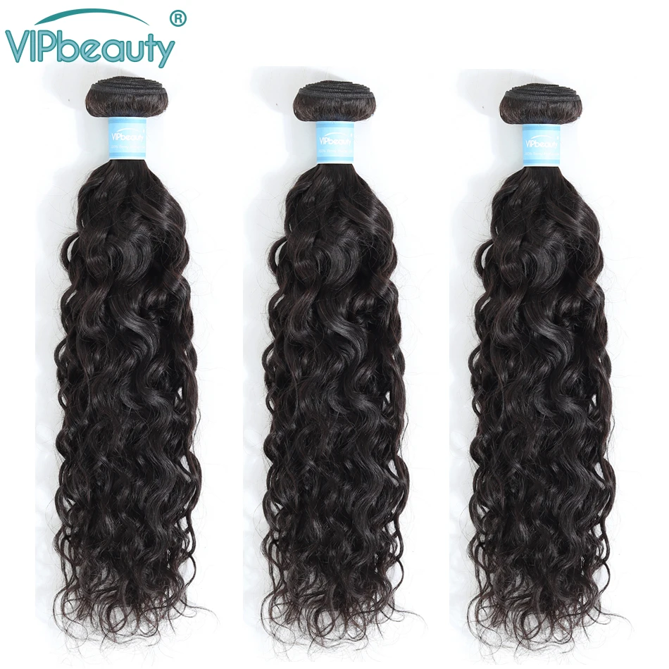 Vipbeauty перуанские волнистые пучки волос Remy натуральный цвет 100% человеческие - Фото №1