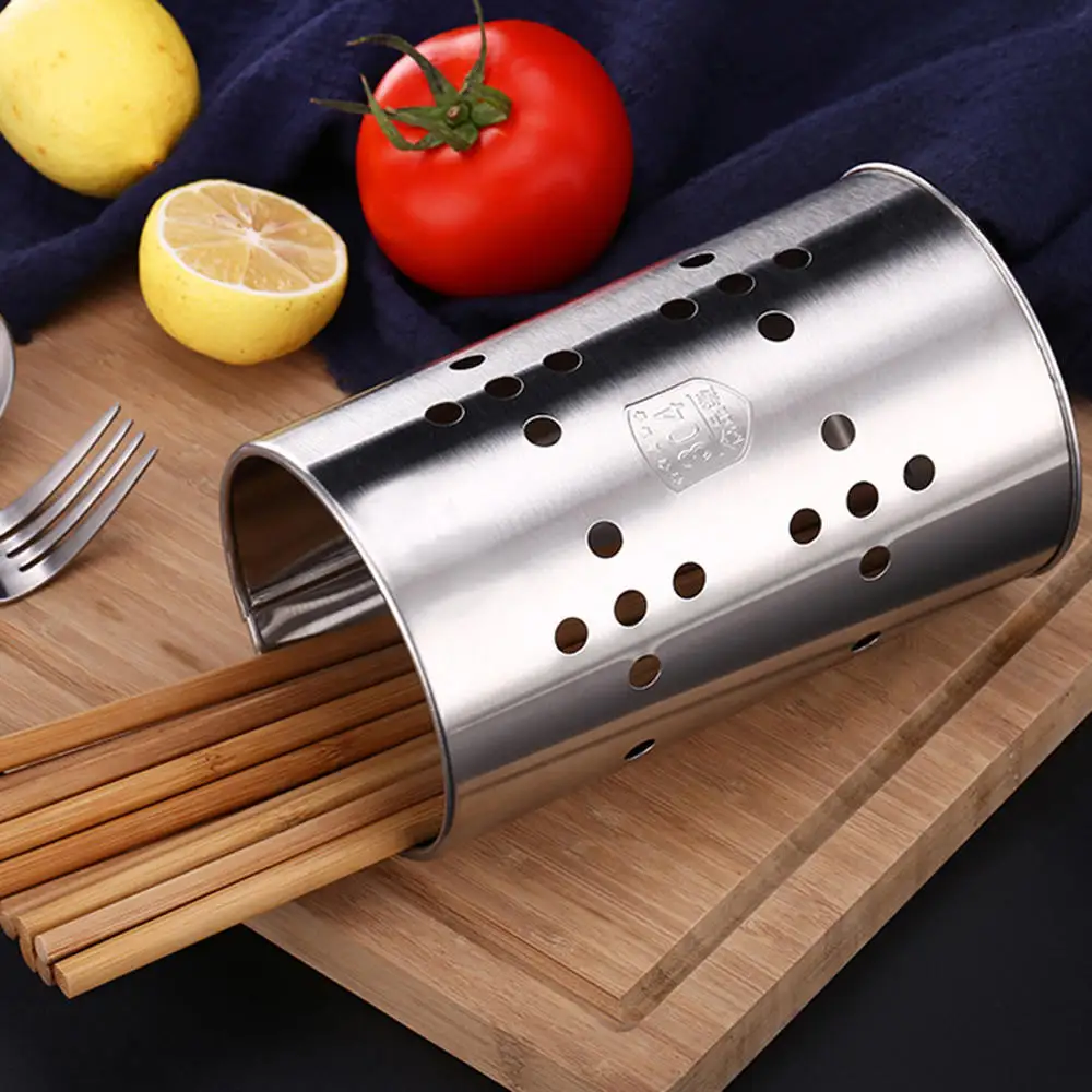 

Chopsticks Holder Stainless Steel Cutlery Holder Drying Rack For Home Two Sizes Stainless Steel Chopsticks Container