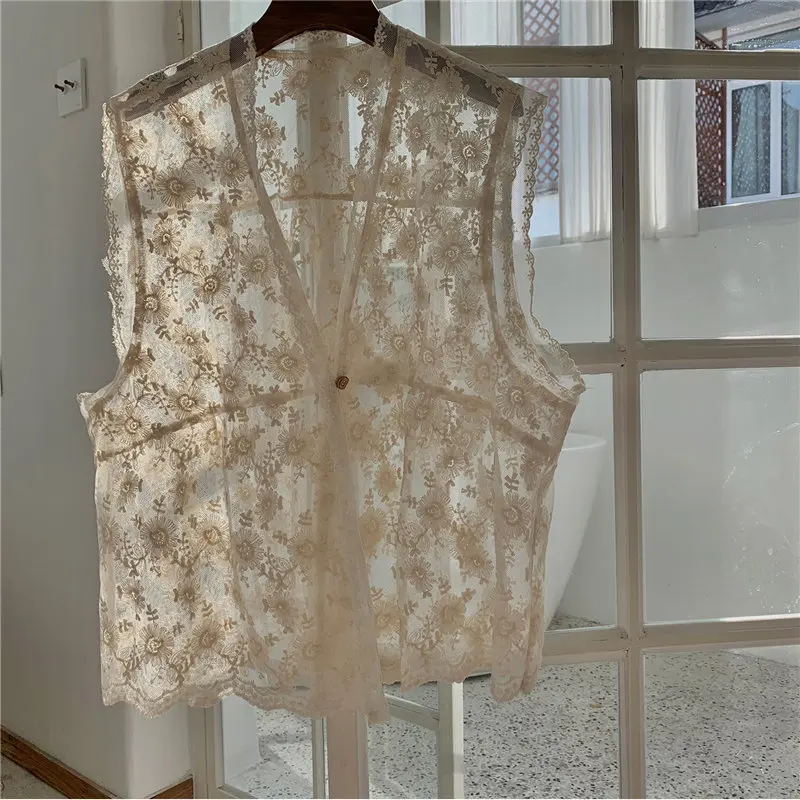 Женский кардиган с кружевом Alien Kitty тонкая летняя безрукавка универсальная 2020 |