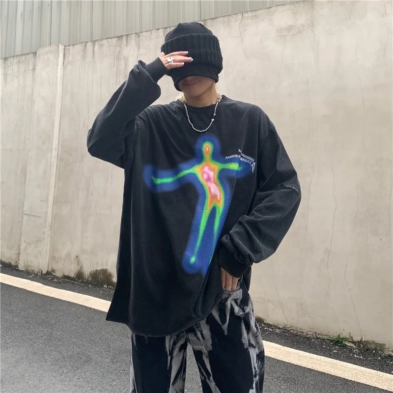 

SXGOTH Women Goth Harajuku Egirl Aesthetic Autumn Hoodie Punk Oversized Black Hip Hop Tops Clothes Graphic Loose Dark Emo Alt