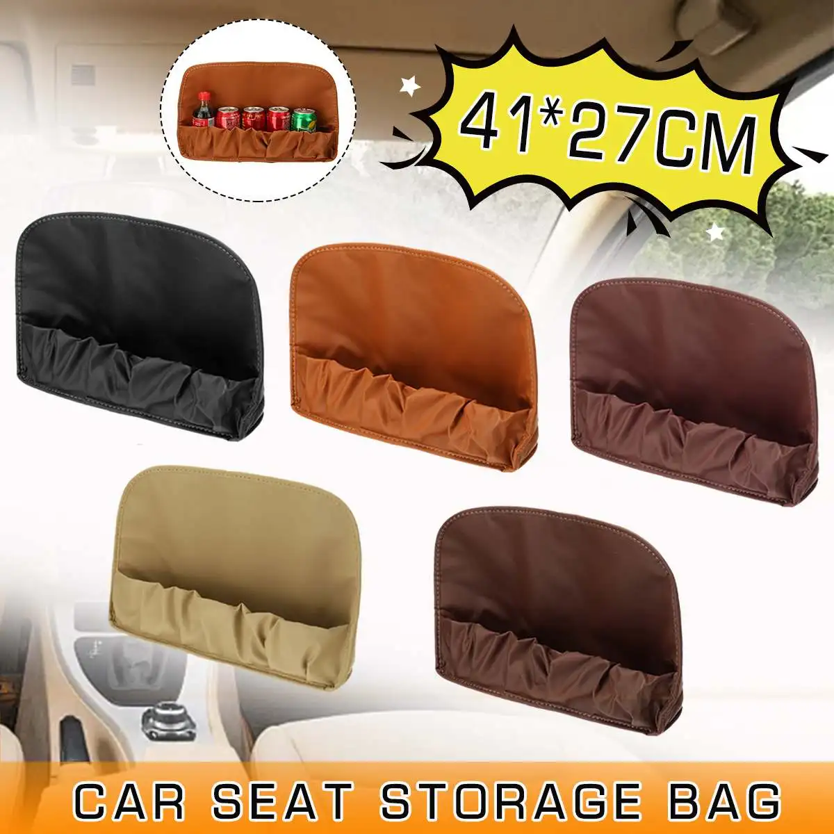 

HOT Car Seat Storage Organizer Bag Universal Multifunction Storage Bag Interior Stowing Tidying Auto Organizer Box 41*27cm