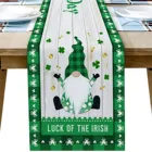 Настольная дорожка с принтом ко Дню Св. Патрика, зеленая, с ирландским клевером, вышитая настольная дорожка, для праздников декорации вечеринок