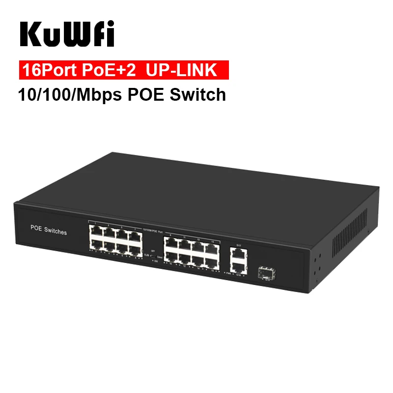 16 портов POE s + 2 порта Uplink Gigabit Ethernet 1 порт Fiber коммутатор обеспечивает бесшовное