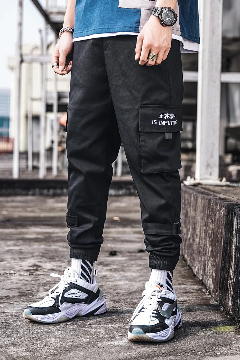 

Men's Cotton Vintage Cargo Pants Men Fashion Sweatpants Overalls Hip hop Pockets Joggers Pants Autumn Male Streetwear Plus Size