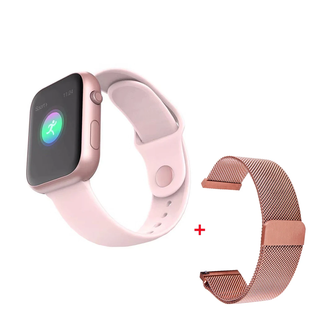 add pink metal LEMFO, умные часы, мужские, спортивные, трекер, для женщин, пульсометр, фитнес, монитор, для погоды, умные часы для Apple, Android Phone - Цвет: add pink metal