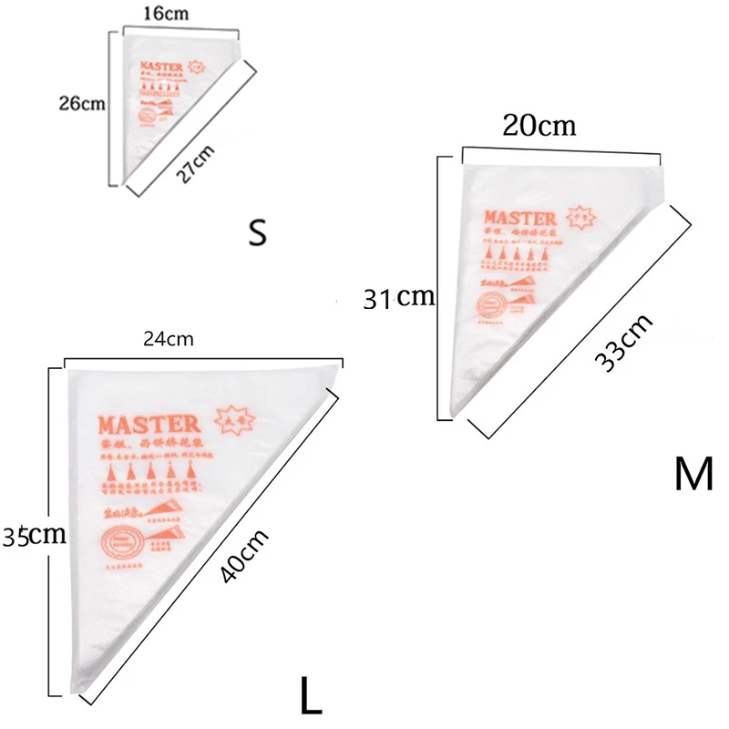 

100/50/20 PCS Disposable Pastry Bag S/M/L Confectionery Bags Cake Cream Icing Fondant Decorating Kitchen Baking Piping Bag Tools