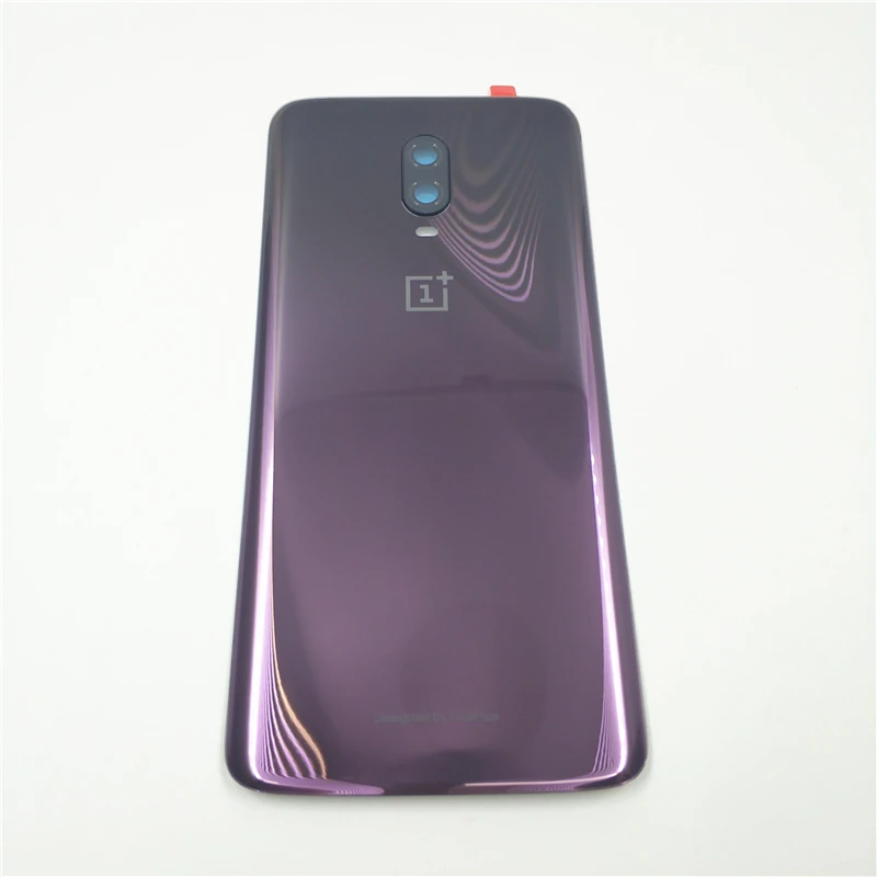 Purple Оригинальная 3D стеклянная Задняя крышка батареи задняя дверь корпус чехол для Oneplus 6T OnePlus6T с объективом камеры для замены с логотипом - Цвет: Purple