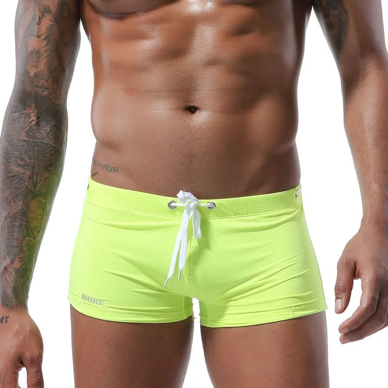 

8 Color Solid Swimwear Men Brief Sexy Swimsuit Waterproof Swimming Trunks Bathing Swim Boxers Beach Shorts Sunga Bikini Gay 285