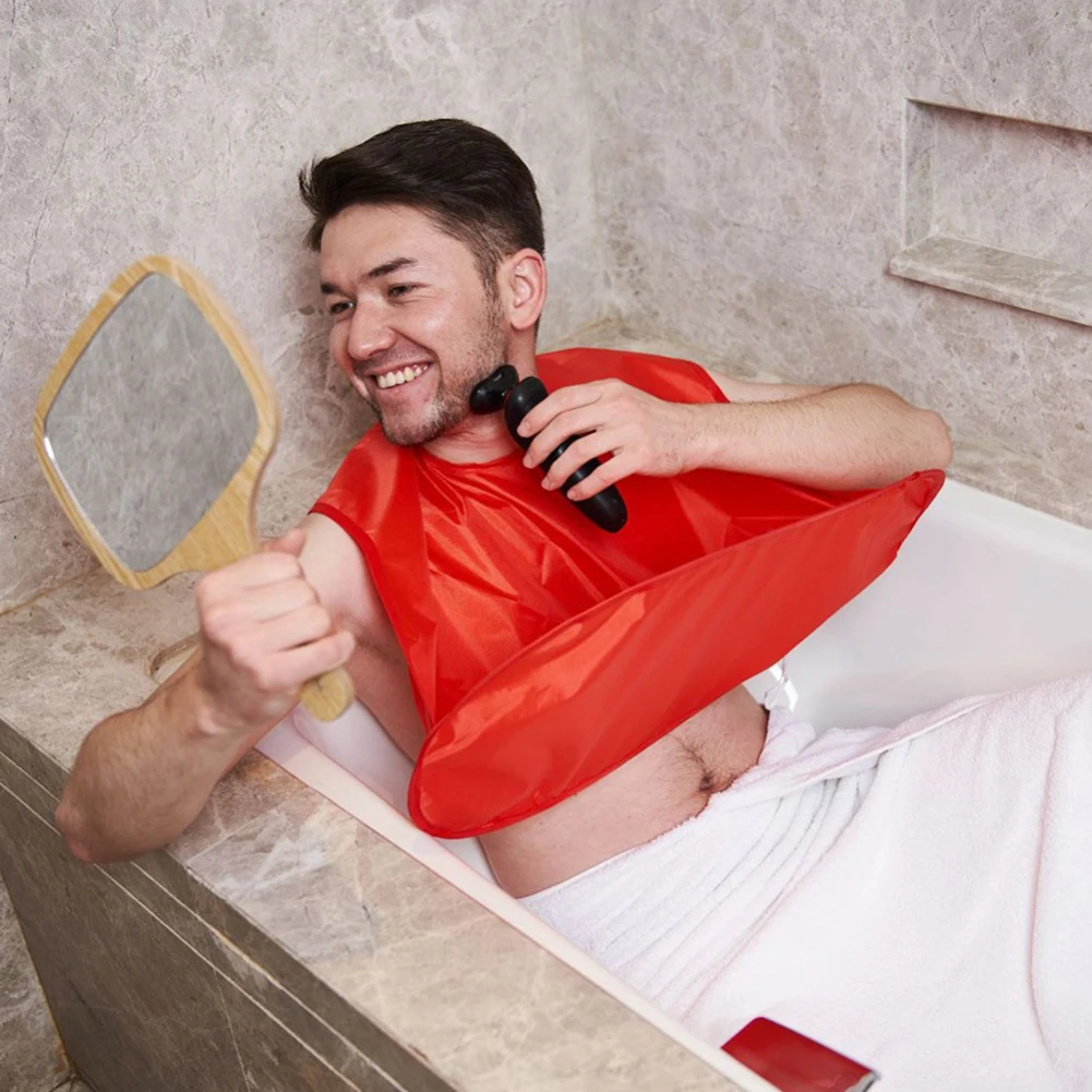 

Facial Hair Trimming Catcher Beard Whiskers Bib Shaving Apron Cape Cloth for Men Waterproof J9