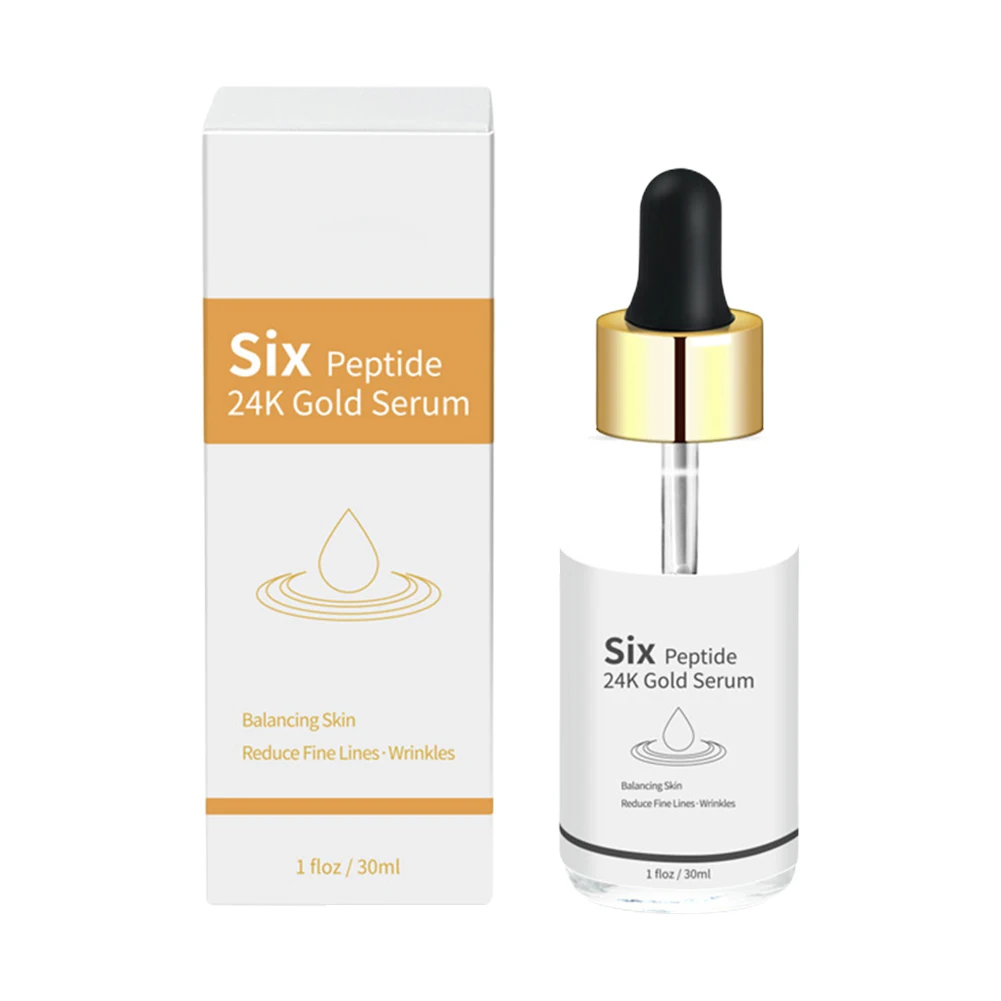 

24K Gold Leaf Six Peptides Original Solution Essence Repair Essence Moisturizing Whitening Lifting Face Skin Care Repair Serum