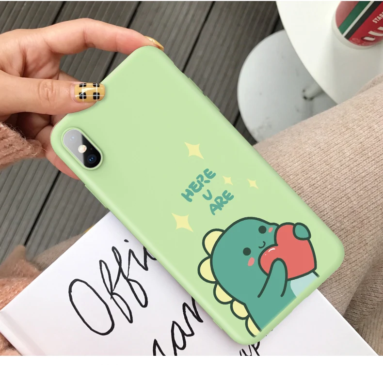 Силиконовый чехол для iPhone 6, 6 S, 7, 8 Plus, X, XR, Xs, Max, милый мультяшный чехол, силиконовый чехол, бампер для iPhone 11 Pro, Max, Funda, Coque Capa