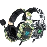 headset k8 ps4 camouflage casque wired pc gamer stereo gaming headphones with microphone led lights for xbox onelaptop